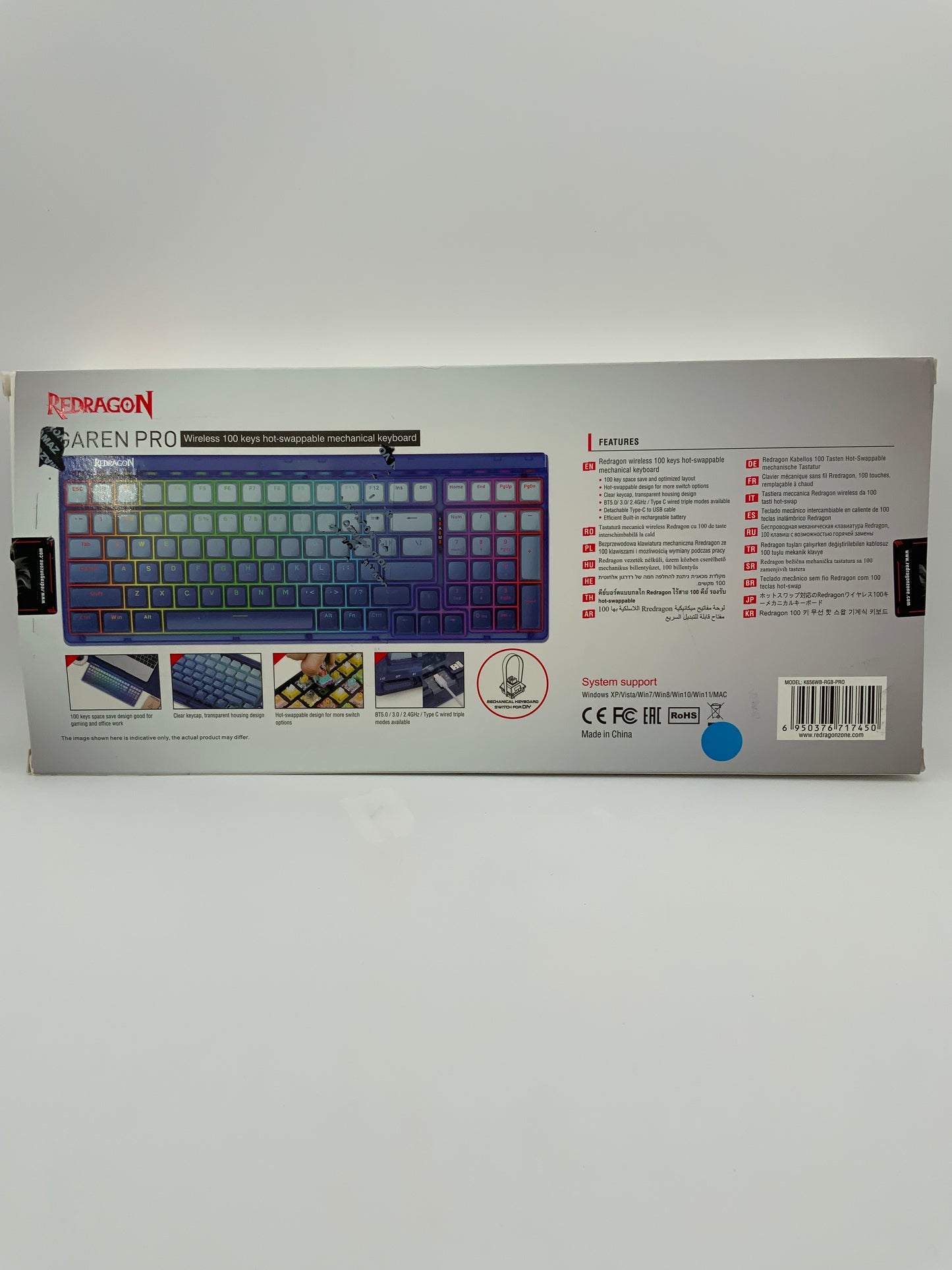 Redragon K656 PRO 3-Mode Wireless RGB Gaming Keyboard