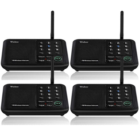 Wuloo Wireless Home Intercom System 4PK