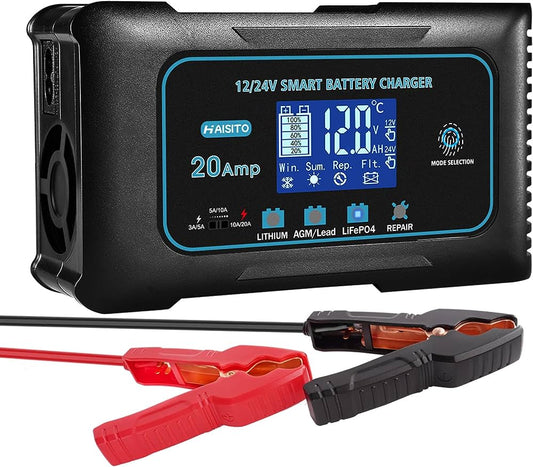 20Amp 12V/24V Automatic Battery Charger and Maintainer